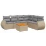 7-piece garden sofa set and beige synthetic rattan cushions by , Garden sets - Ref: Foro24-3257354, Price: 454,28 €, Discount: %