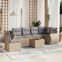 7-teiliges Gartensofa-Set und beigefarbene synthetische Rattankissen von , Gartensets - Ref: Foro24-3257361, Preis: 454,39 €,...