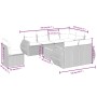 8-piece garden sofa set and black synthetic rattan cushions by , Garden sets - Ref: Foro24-3257427, Price: 616,86 €, Discount: %