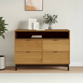 FLAM chest of drawers solid pine wood 110x40x80 cm by , Drawers - Ref: Foro24-376070, Price: 229,73 €, Discount: %