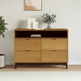 FLAM chest of drawers solid pine wood 110x40x80 cm by , Drawers - Ref: Foro24-376070, Price: 225,44 €, Discount: %