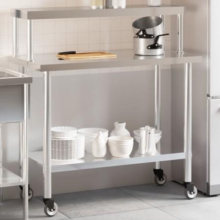 Küchenarbeitstisch mit Edelstahlablage 110x55x120cm von , Wiederherstellung - Ref: Foro24-3208898, Preis: 233,99 €, Rabatt: %