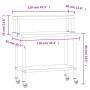 Mesa de trabajo para cocina con estante acero inox 110x55x120cm de , Restauración - Ref: Foro24-3208898, Precio: 233,99 €, De...