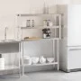 Mesa de trabajo para cocina con estante acero inox 110x30x150cm de , Restauración - Ref: Foro24-3208902, Precio: 280,26 €, De...
