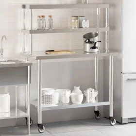 Küchenarbeitstisch mit Edelstahlablage 110x55x150cm von , Wiederherstellung - Ref: Foro24-3208909, Preis: 272,96 €, Rabatt: %