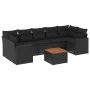 Set de sofás de jardín 8 piezas y cojines ratán sintético negro de , Conjuntos de jardín - Ref: Foro24-3224032, Precio: 534,0...