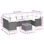 8-teiliges Gartensofa-Set und schwarze synthetische Rattankissen von , Gartensets - Ref: Foro24-3224032, Preis: 521,87 €, Rab...