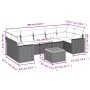 8-teiliges Gartensofa-Set und schwarze synthetische Rattankissen von , Gartensets - Ref: Foro24-3224032, Preis: 534,06 €, Rab...