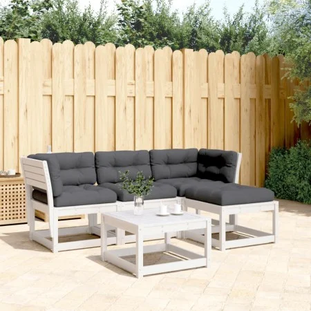 4-piece garden furniture set with solid white pine wood cushions by , Garden sets - Ref: Foro24-3216911, Price: 447,29 €, Dis...