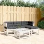 4-piece garden furniture set with solid white pine wood cushions by , Garden sets - Ref: Foro24-3216911, Price: 447,29 €, Dis...