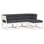 4-piece garden furniture set with solid white pine wood cushions by , Garden sets - Ref: Foro24-3216911, Price: 452,85 €, Dis...