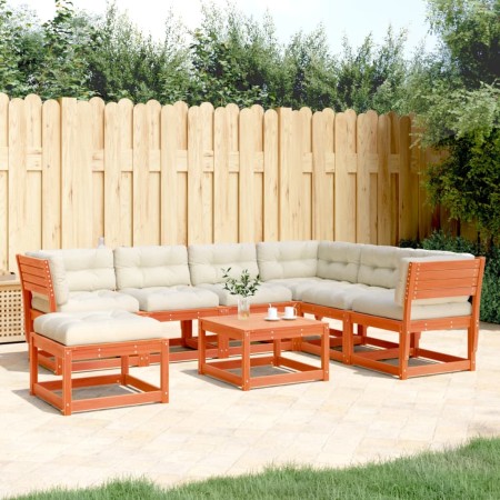 Gartenmöbel-Set 7-teilig mit wachsbraunen Kissen aus Kiefernholz von , Gartensets - Ref: Foro24-3216932, Preis: 842,37 €, Rab...