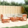Gartenmöbel-Set 7-teilig mit wachsbraunen Kissen aus Kiefernholz von , Gartensets - Ref: Foro24-3216932, Preis: 831,92 €, Rab...