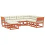 Garden furniture set 7 pieces with wax brown pine wood cushions by , Garden sets - Ref: Foro24-3216932, Price: 831,92 €, Disc...