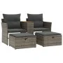 2-Sitzer-Gartensofa mit Markise und grauen PE-Rattanhockern von , Outdoor-Sofas - Ref: Foro24-365804, Preis: 304,45 €, Rabatt: %