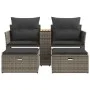 2-Sitzer-Gartensofa mit Markise und grauen PE-Rattanhockern von , Outdoor-Sofas - Ref: Foro24-365804, Preis: 304,45 €, Rabatt: %