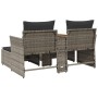 2 seater garden sofa with awning and gray PE rattan stools by , Outdoor sofas - Ref: Foro24-365804, Price: 251,67 €, Discount: %