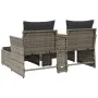 2-Sitzer-Gartensofa mit Markise und grauen PE-Rattanhockern von , Outdoor-Sofas - Ref: Foro24-365804, Preis: 304,45 €, Rabatt: %