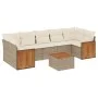 Gartensofa-Set mit beigen Kissen 8 Stück PE-Rattan von , Gartensets - Ref: Foro24-3259895, Preis: 541,93 €, Rabatt: %