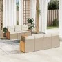 Garden sofa set with beige cushions 8 pcs PE rattan by , Garden sets - Ref: Foro24-3259888, Price: 577,46 €, Discount: %