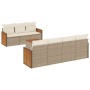Gartensofa-Set mit beigen Kissen 8 Stück PE-Rattan von , Gartensets - Ref: Foro24-3259888, Preis: 528,41 €, Rabatt: %
