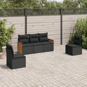 5-piece garden furniture set and black synthetic rattan cushions by , Garden sets - Ref: Foro24-3259927, Price: 308,99 €, Dis...