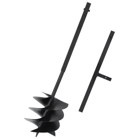 Erdbohrer mit schwarzem Stahlgriff 250 mm von vidaXL, Spiralschnecken - Ref: Foro24-145258, Preis: 72,76 €, Rabatt: %