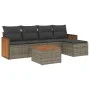 6-piece garden furniture set and gray synthetic rattan cushions by , Garden sets - Ref: Foro24-3260009, Price: 365,17 €, Disc...