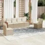 Gartensofa-Set mit Kissen, 6-teilig, beiges synthetisches Rattan von , Gartensets - Ref: Foro24-3259944, Preis: 422,53 €, Rab...