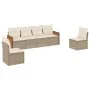 Gartensofa-Set mit Kissen, 6-teilig, beiges synthetisches Rattan von , Gartensets - Ref: Foro24-3259944, Preis: 422,53 €, Rab...