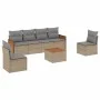 7-teiliges Gartensofa-Set und beige synthetische Rattankissen von , Gartensets - Ref: Foro24-3259952, Preis: 422,98 €, Rabatt: %