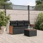 4-teilige Gartensofagarnitur mit schwarzen synthetischen Rattankissen von , Gartensets - Ref: Foro24-3259843, Preis: 251,12 €...