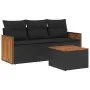 4-teilige Gartensofagarnitur mit schwarzen synthetischen Rattankissen von , Gartensets - Ref: Foro24-3259843, Preis: 251,12 €...