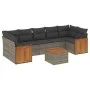 8-piece garden sofa set and gray synthetic rattan cushions by , Garden sets - Ref: Foro24-3259897, Price: 506,89 €, Discount: %