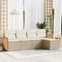 Garden sofa set with cushions 5 pieces beige synthetic rattan by , Garden sets - Ref: Foro24-3260000, Price: 369,66 €, Discou...