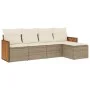 Garden sofa set with cushions 5 pieces beige synthetic rattan by , Garden sets - Ref: Foro24-3260000, Price: 369,66 €, Discou...