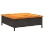 Gartentisch aus Rattan und schwarzem Akazienholz, 70 x 70 x 25 cm von , Gartentische - Ref: Foro24-3281629, Preis: 72,22 €, R...