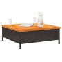 Rattan and black acacia wood garden table 70x70x25 cm by , Garden tables - Ref: Foro24-3281629, Price: 74,75 €, Discount: %