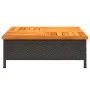 Mesa de jardín ratán y madera de acacia negro 70x70x25 cm de , Mesas de jardín - Ref: Foro24-3281629, Precio: 72,22 €, Descue...