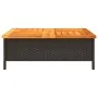 Mesa de jardín ratán y madera de acacia negro 70x70x25 cm de , Mesas de jardín - Ref: Foro24-3281629, Precio: 72,22 €, Descue...