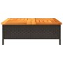 Rattan and black acacia wood garden table 70x70x25 cm by , Garden tables - Ref: Foro24-3281629, Price: 74,75 €, Discount: %