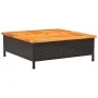 Mesa de jardín ratán y madera de acacia negro 70x70x25 cm de , Mesas de jardín - Ref: Foro24-3281629, Precio: 72,22 €, Descue...