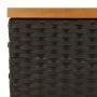Gartentisch aus Rattan und schwarzem Akazienholz, 70 x 70 x 25 cm von , Gartentische - Ref: Foro24-3281629, Preis: 72,22 €, R...