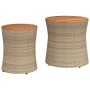 Garden side tables 2 pieces beige rattan wooden surface by , Garden tables - Ref: Foro24-366290, Price: 119,73 €, Discount: %
