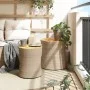 Garden side tables 2 pieces beige rattan wooden surface by , Garden tables - Ref: Foro24-366290, Price: 136,62 €, Discount: %