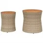 Garden side tables 2 pieces beige rattan wooden surface by , Garden tables - Ref: Foro24-366290, Price: 136,62 €, Discount: %