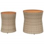 Garten-Beistelltische 2 Stück beige Rattan-Holzoberfläche von , Gartentische - Ref: Foro24-366290, Preis: 139,43 €, Rabatt: %