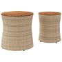 Garten-Beistelltische 2 Stück beige Rattan-Holzoberfläche von , Gartentische - Ref: Foro24-366290, Preis: 139,43 €, Rabatt: %