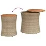 Garden side tables 2 pieces beige rattan wooden surface by , Garden tables - Ref: Foro24-366290, Price: 136,62 €, Discount: %