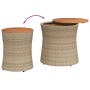 Garten-Beistelltische 2 Stück beige Rattan-Holzoberfläche von , Gartentische - Ref: Foro24-366290, Preis: 139,43 €, Rabatt: %